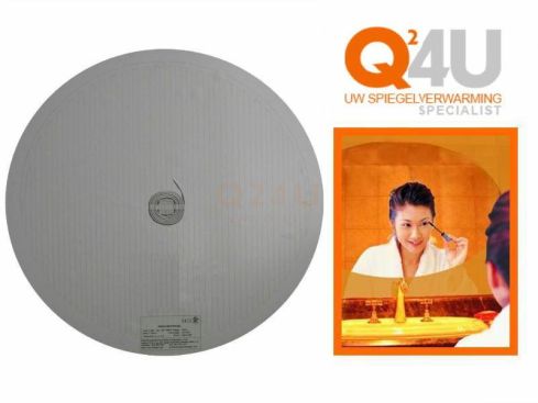 Badkamer spiegelverwarming, rond op maat, 230 volt