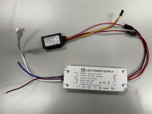 12v 3A 36 watt LED driver touch sensor - schakelaar - 230 volt output - Model: GWV-3612+GWP