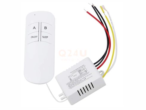 Draadloze schakelaar / afstandsbediening voor 2x 230 volt, (max 400 watt)