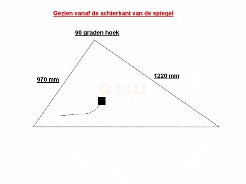 Badkamer spiegelverwarming, driehoek 970 x 1220 mm