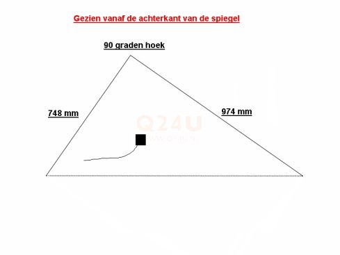 Badkamer spiegelverwarming, driehoek 748 x 974 mm