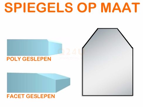 Spiegel op maat 4 mm met schuine kant (Facet geslepen)