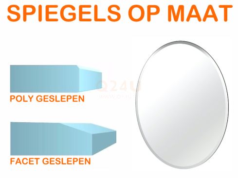 Spiegel op maat 6 mm ovaal (Facet geslepen)