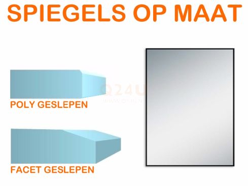 Spiegel op maat 6 mm rechthoek (Facet geslepen)