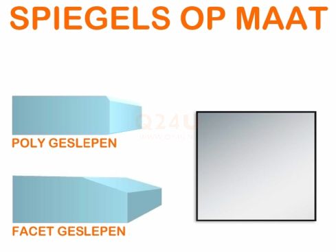 Spiegel op maat 6 mm vierkant (Facet geslepen)