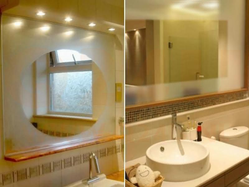 Badkamer spiegelverwarming, rond op maat, 230 volt -