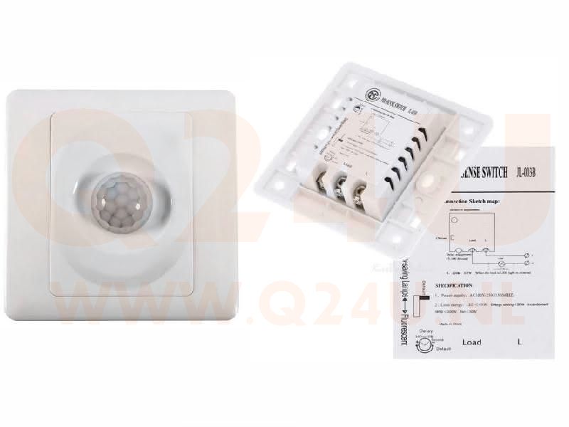 Infrarood aan/uit-schakelaar 230 volt – inbouw wandmodel – max. 150 watt -