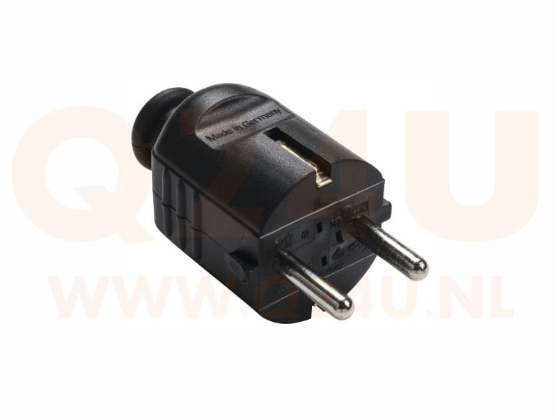 Stekker geaard zwart -