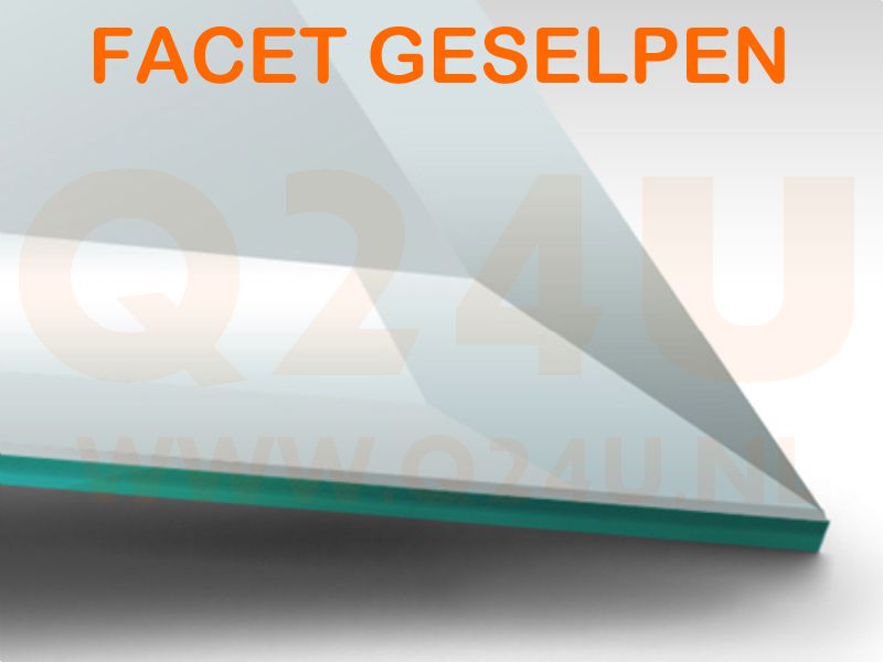 Spiegel op maat 6 mm vierkant (Facet geslepen) -