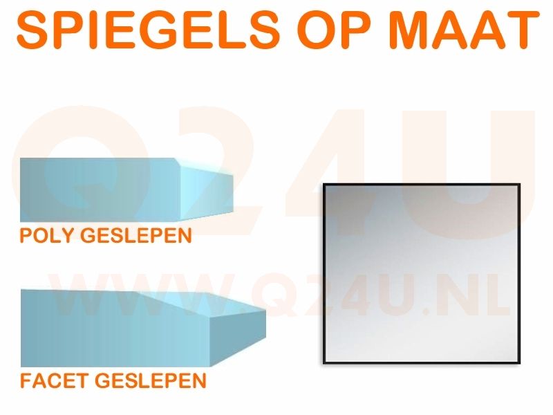 Spiegel op maat 4 mm vierkant (Poly geslepen) -